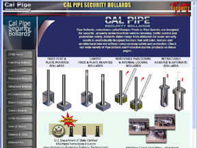calpipe bollard site designed developed maintained by larry dunlap web design